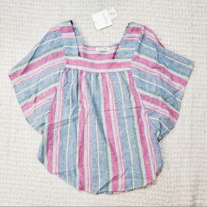 BeachLunchLounge Zoey Linen Top in Rainbow